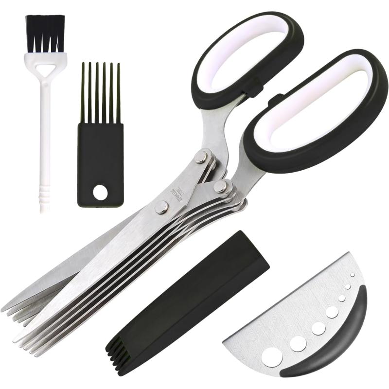 Five Blade Herb Scissors with Cover, Cutlery